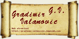 Gradimir Valanović vizit kartica